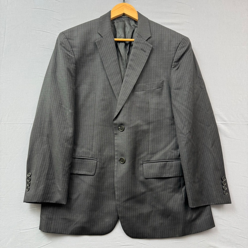 John Varvatos USA Mens 40SH Pinstripe Blazer Charcoal Grey 2 Button Sport Coat